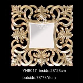 Five star hotel decorative mirror wedding old fashioned style PU Mirror Frame